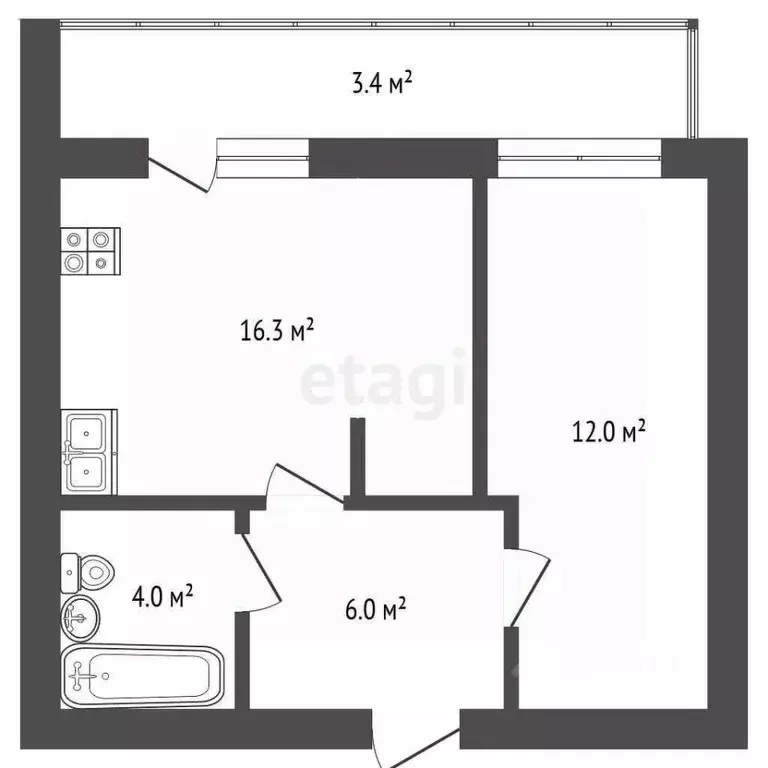 1-к кв. Мордовия, Саранск Севастопольская ул., 17 (39.0 м) - Фото 2