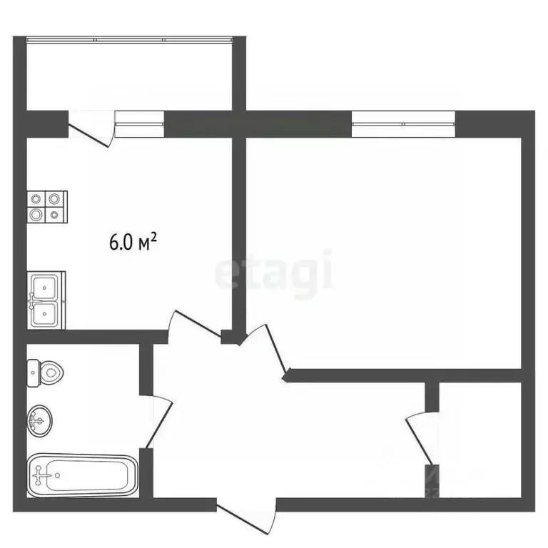 1-к кв. Татарстан, Набережные Челны ул. Гостева, 7Б (40.7 м) - Фото 1