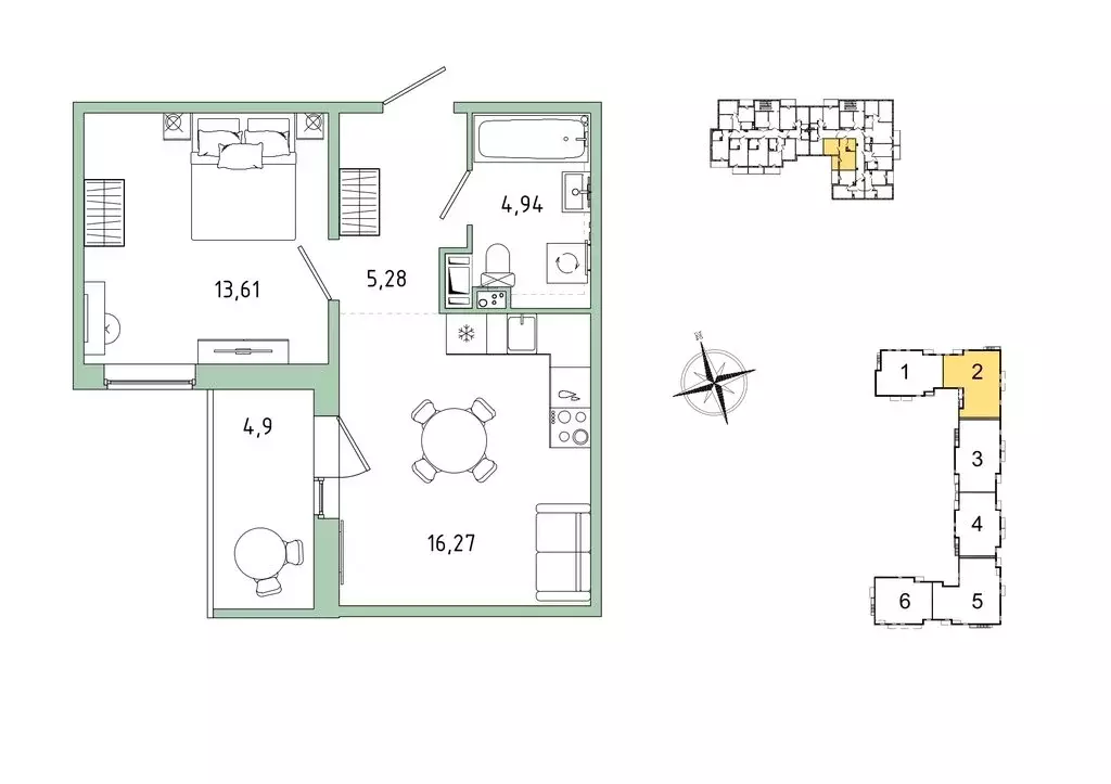 1-комнатная квартира: Гатчина, микрорайон Въезд (42.55 м) - Фото 1