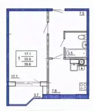 1-к кв. Костромская область, Кострома Содружество мкр, 4 (35.9 м) - Фото 1