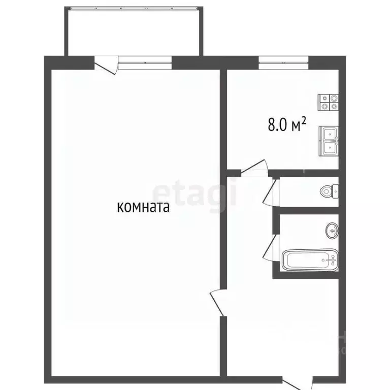 1-к кв. Московская область, Клин Ленинградская ул., 15 (31.0 м) - Фото 1