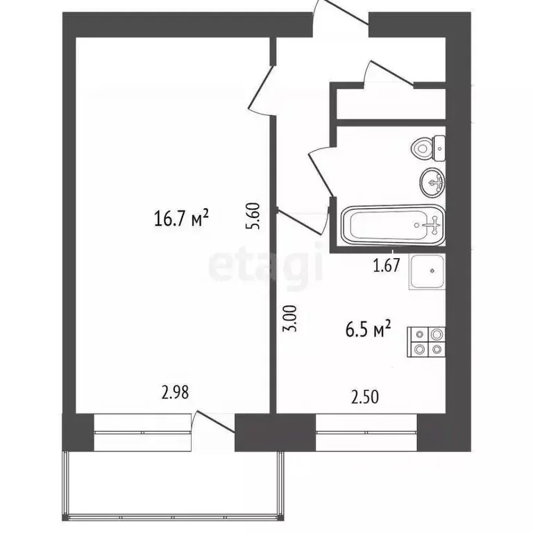 1-к кв. Вологодская область, Вологда ул. Чернышевского, 91 (30.0 м) - Фото 2