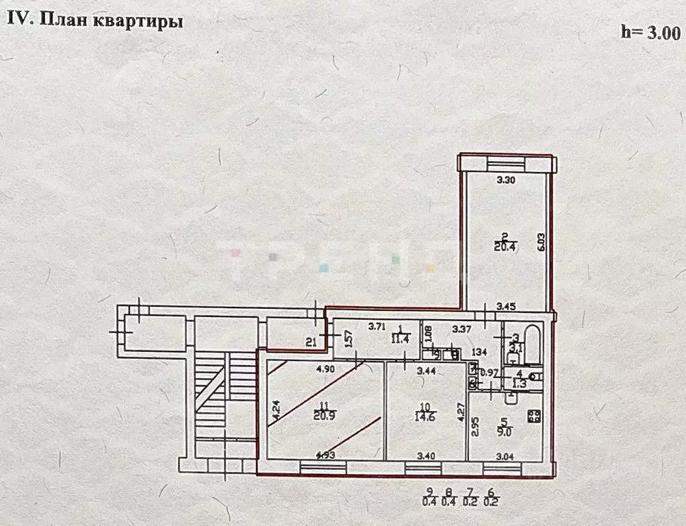 3-к кв. Санкт-Петербург ул. Остоумова, 10 (82.0 м) - Фото 0