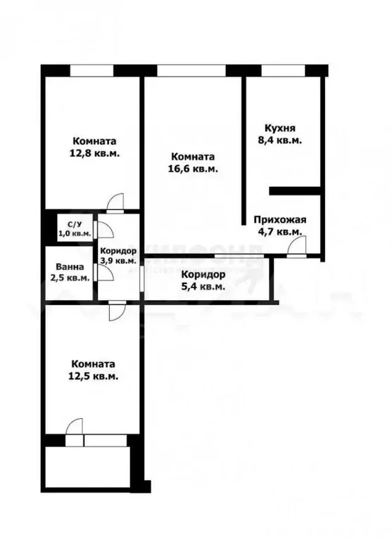 3-к кв. челябинская область, челябинск ул. энгельса, 44 (68.4 м) - Фото 1