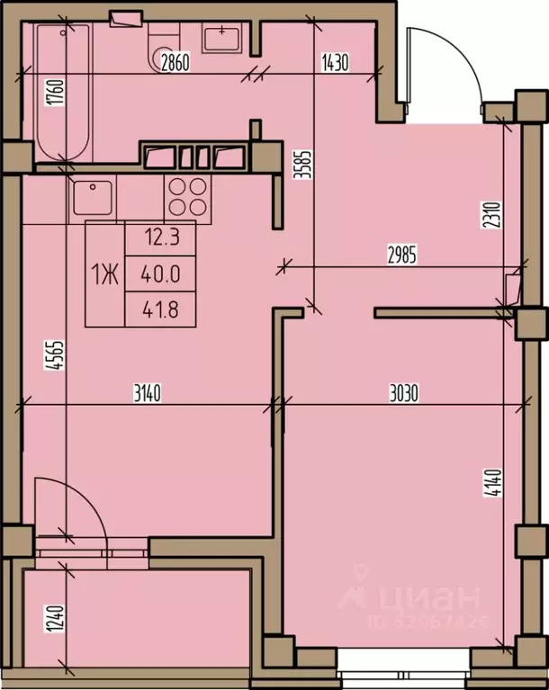 1-к кв. Хакасия, Абакан ул. Комарова, 7 (41.8 м) - Фото 1
