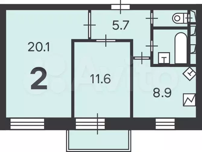 Аукцион: 2-к. квартира, 50,7 м, 2/9 эт. - Фото 1