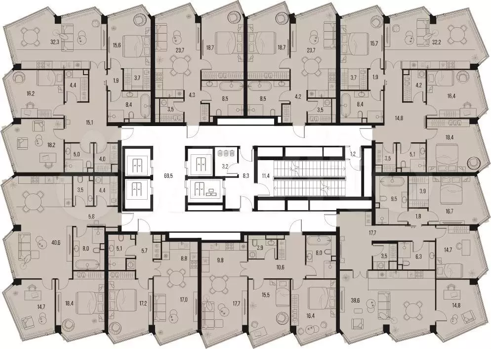 2-к. квартира, 58,7 м, 26/32 эт. - Фото 1