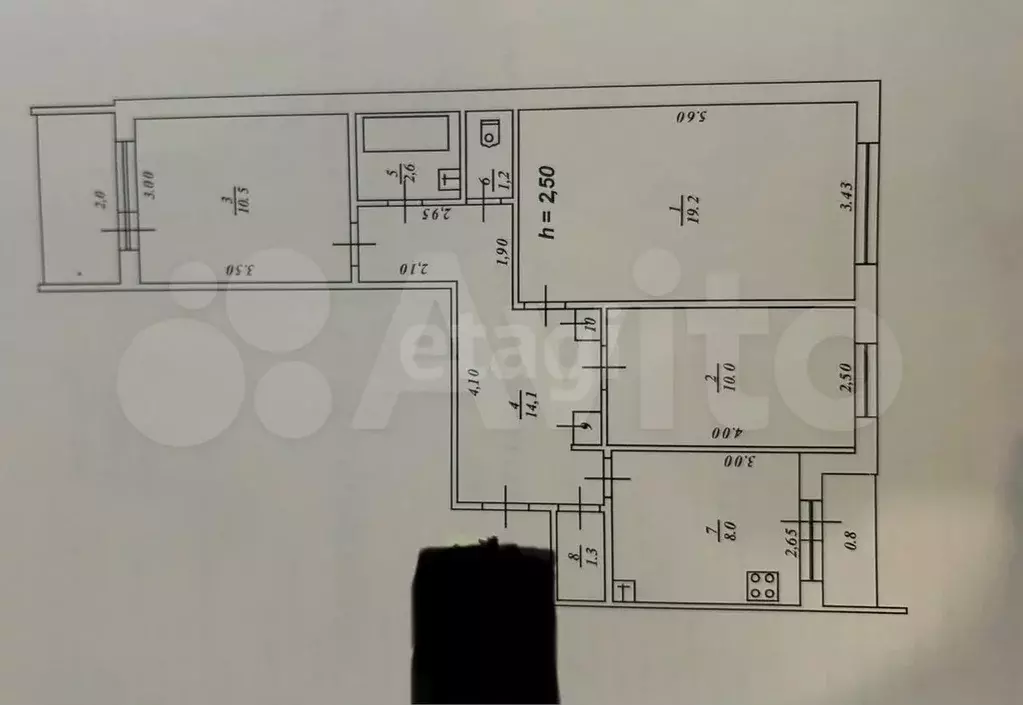 3-к. квартира, 67,5 м, 4/9 эт. - Фото 0