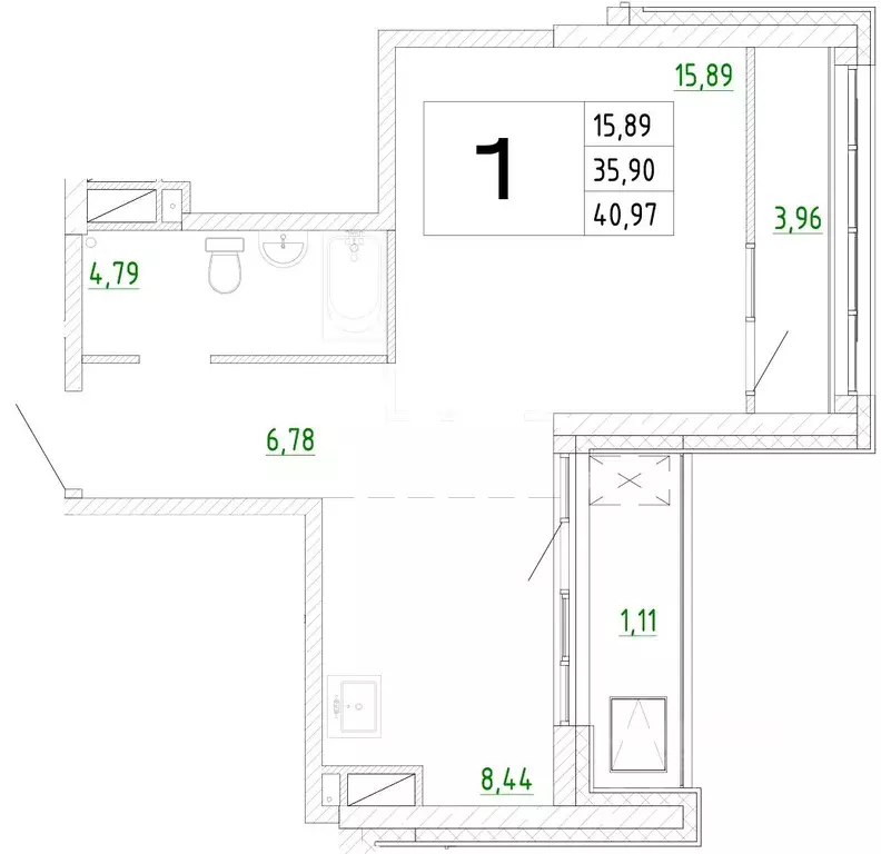 1-к кв. Приморский край, Владивосток Бежецкая ул., 1 (40.97 м) - Фото 0