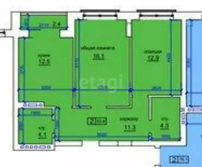 2-комнатная квартира: Владикавказ, Курская улица, 2Б (75 м) - Фото 1