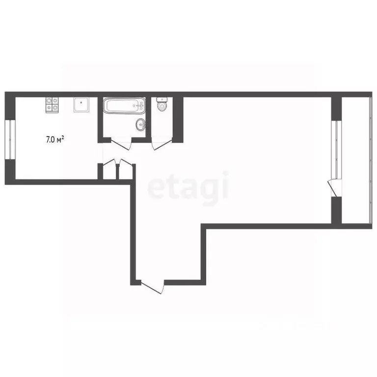1-к кв. Кемеровская область, Юрга ул. Мира, 7А (33.0 м) - Фото 0