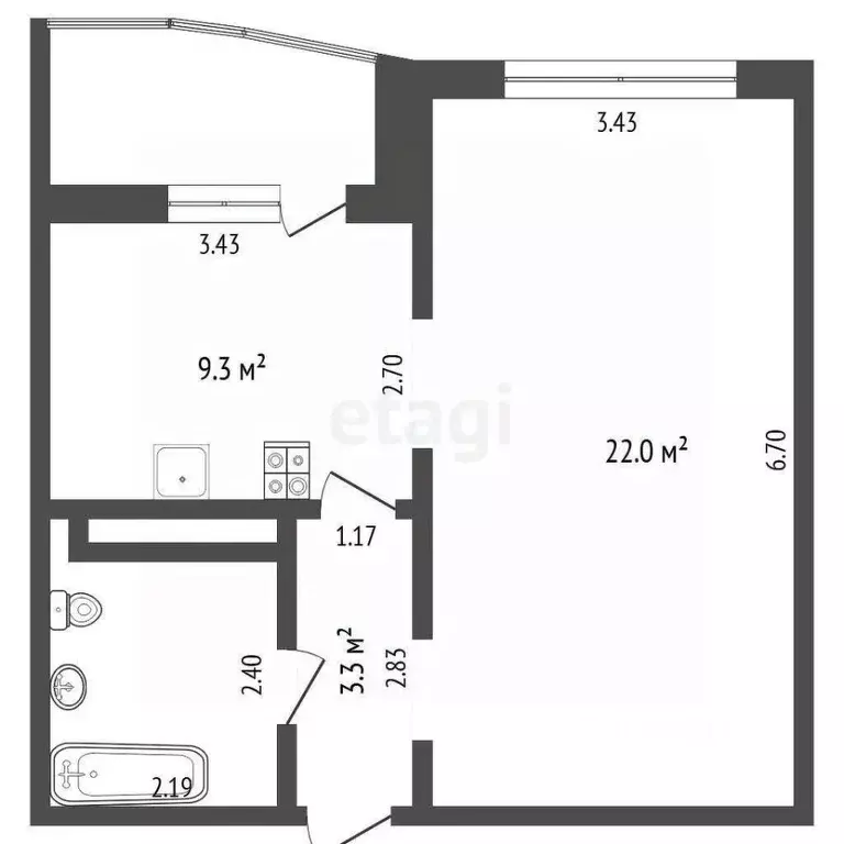 1-к кв. Тюменская область, Тюменский муниципальный округ, д. Патрушева ... - Фото 1