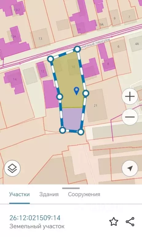 Участок в Ставропольский край, Ставрополь Мельничный пер., 12 (9.5 ... - Фото 1
