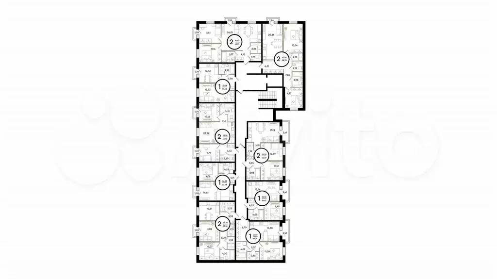2-к. квартира, 56,1 м, 4/4 эт. - Фото 1