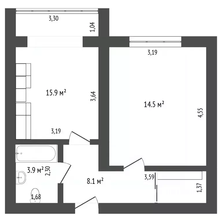 1-к кв. Ставропольский край, Ставрополь ул. Тухачевского, 33к2 (35.0 ... - Фото 1