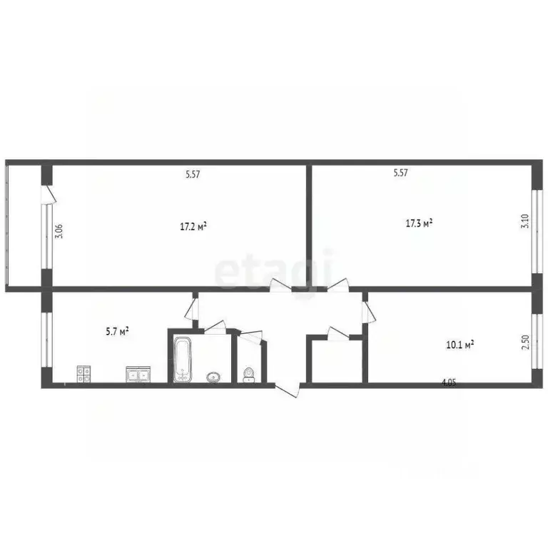 3-к кв. Камчатский край, Петропавловск-Камчатский ул. Труда, 41 (61.4 ... - Фото 2