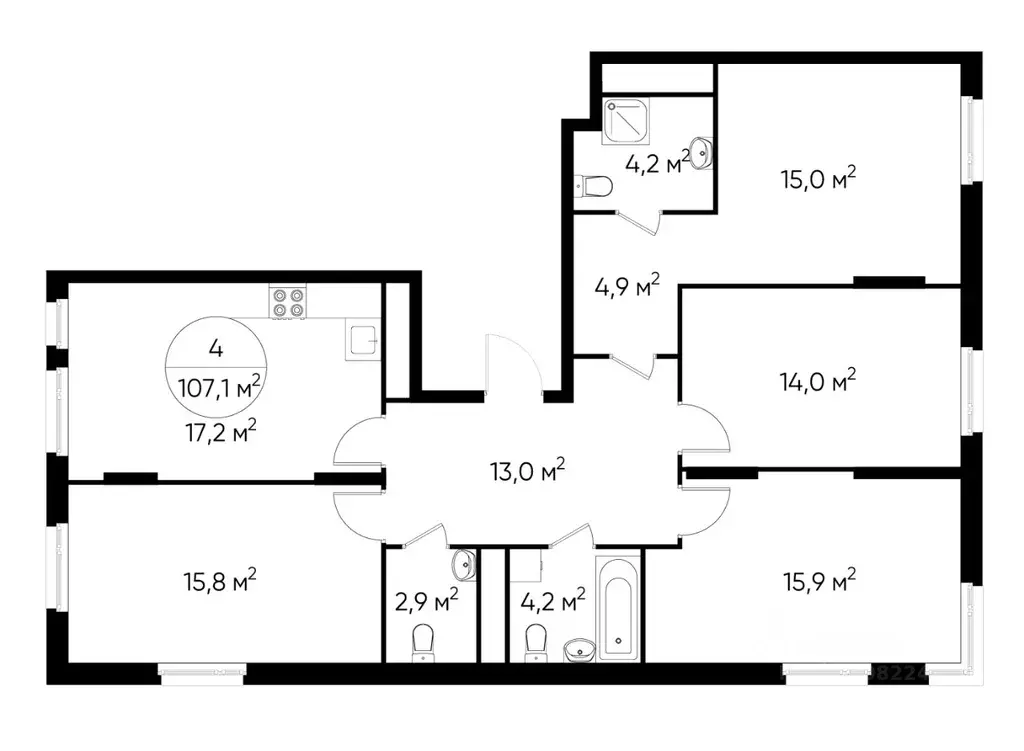 4-к кв. Москва Переделкино Ближнее мкр, 18-й кв-л,  (107.1 м) - Фото 0