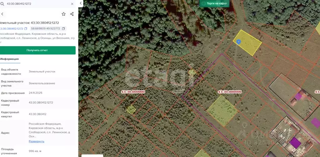 Участок в Кировская область, Слободской район, Ленинское с/пос, д. ... - Фото 2