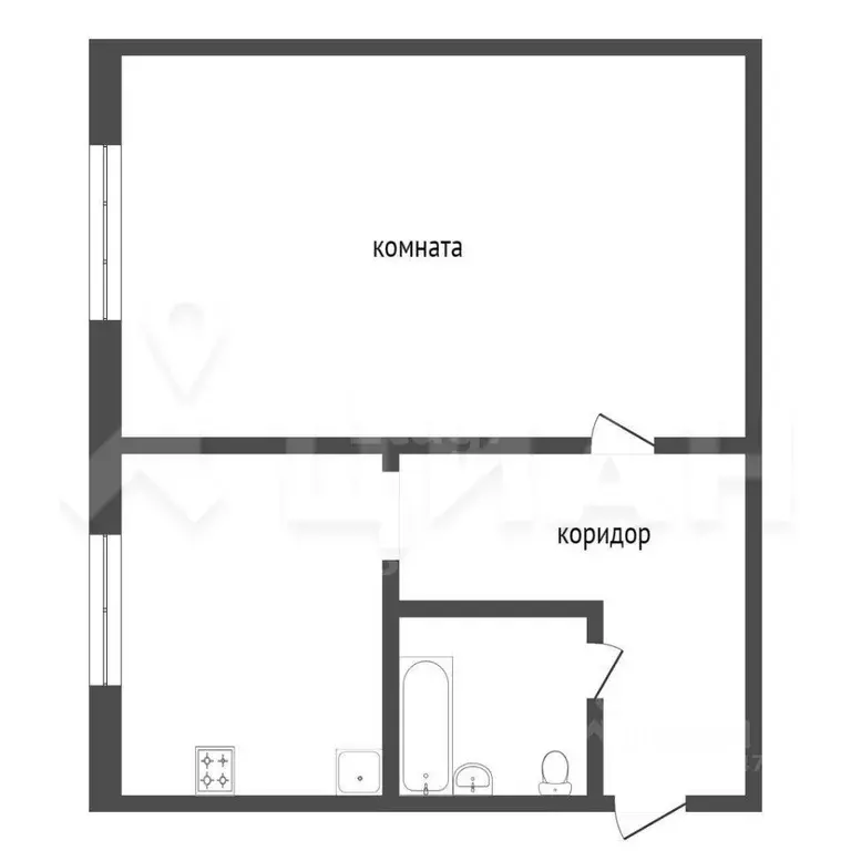 1-к кв. Тульская область, Тула Приупская ул., 19 (32.7 м) - Фото 0