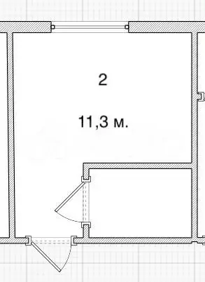 Квартира-студия, 11,3 м, 1/5 эт. - Фото 0