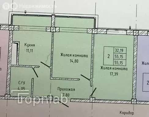 1-комнатная квартира: Нальчик, улица Тарчокова, 56 (38.3 м) - Фото 0