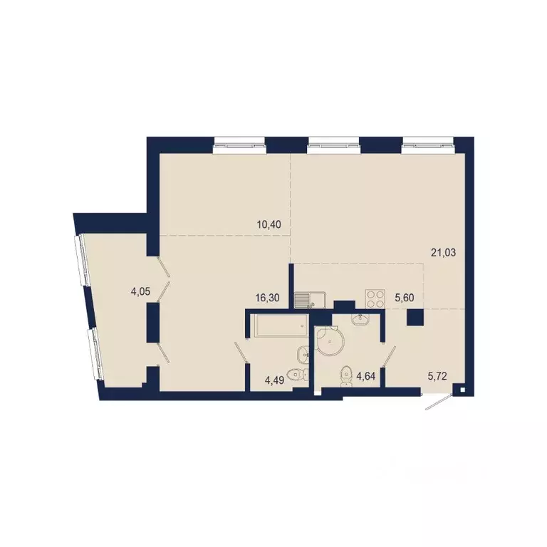 3-к кв. Башкортостан, Уфа Новомостовая ул., 4А (73.15 м) - Фото 1