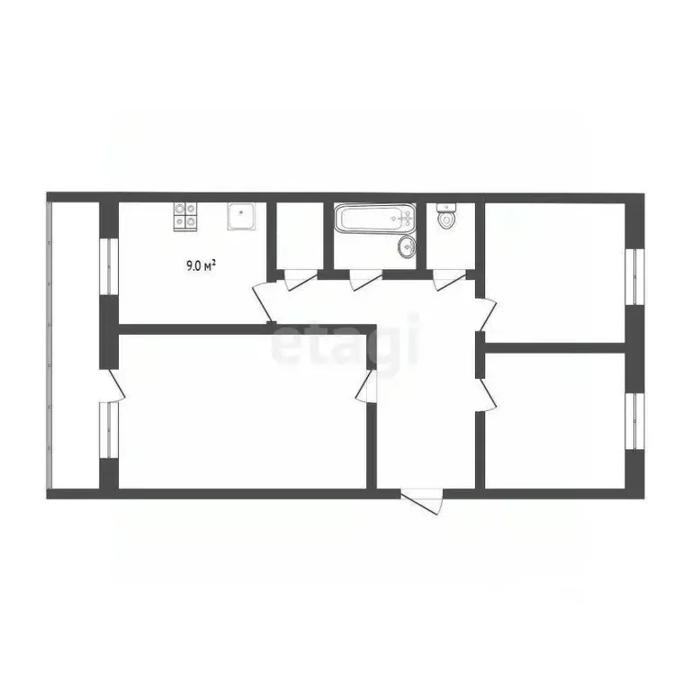 3-к кв. Тюменская область, Тюмень Инженерная ул., 62 (63.0 м) - Фото 1