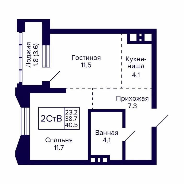 2-комнатная квартира: Новосибирск, улица Фрунзе, с1 (40.5 м) - Фото 0