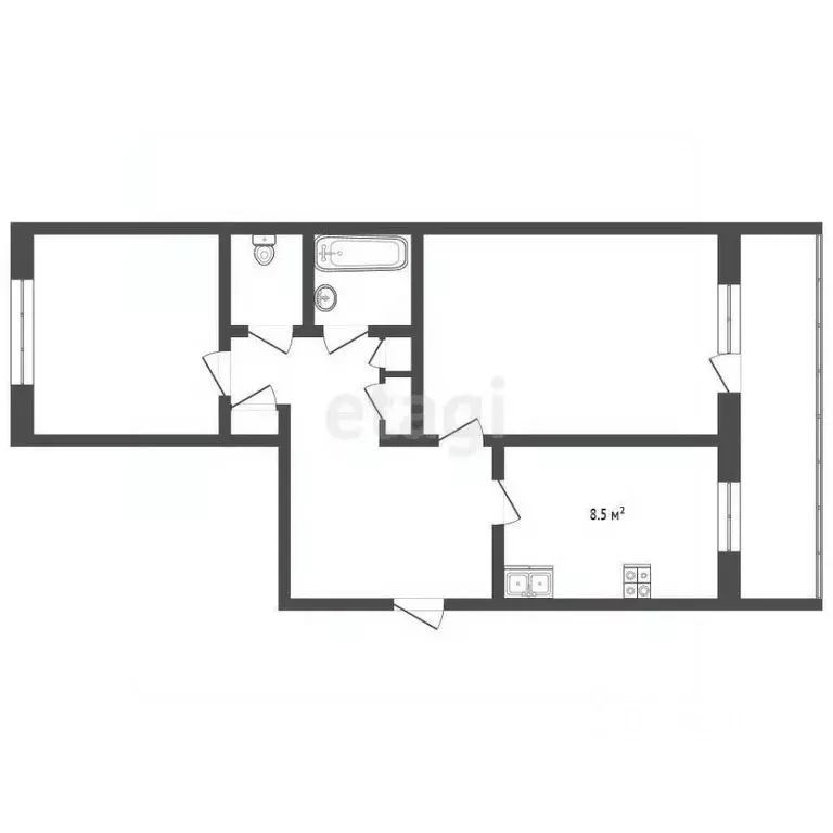 2-к кв. Вологодская область, Череповец Красная ул., 1Б (49.4 м) - Фото 2