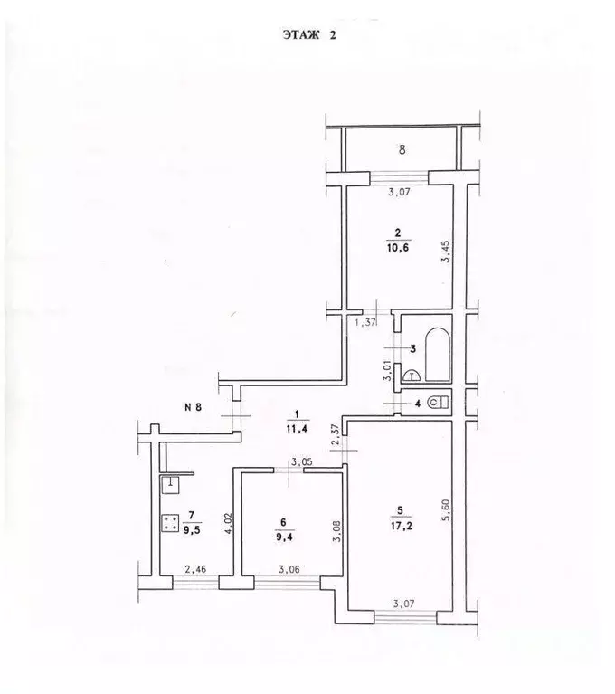 Квартира, 3 комнаты, 64 м - Фото 0