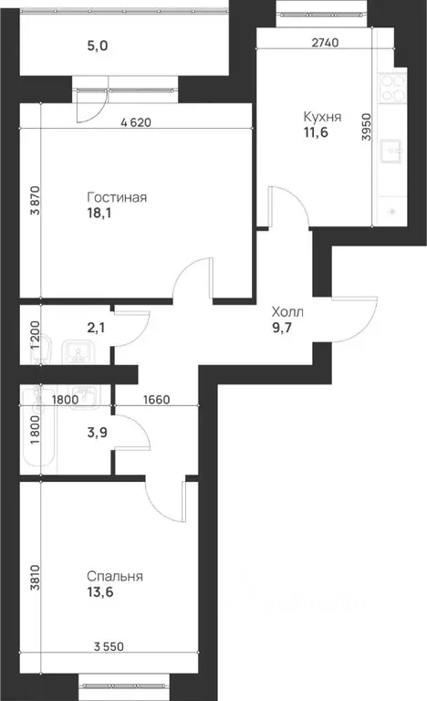 2-к кв. Тульская область, Тула ул. Героев России, 2 (64.0 м) - Фото 0