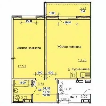 2-к кв. Алтайский край, Барнаул ул. Союза Республик (54.16 м) - Фото 0