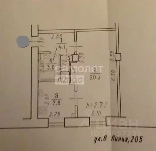 1-к кв. Омская область, Омск ул. 8-я Линия, 205 (36.0 м) - Фото 2
