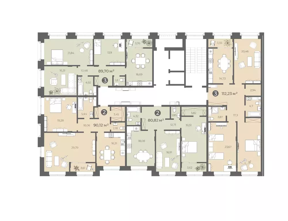 3-к кв. Чувашия, Чебоксары ул. Карла Маркса, 50 зд3 (111.85 м) - Фото 1