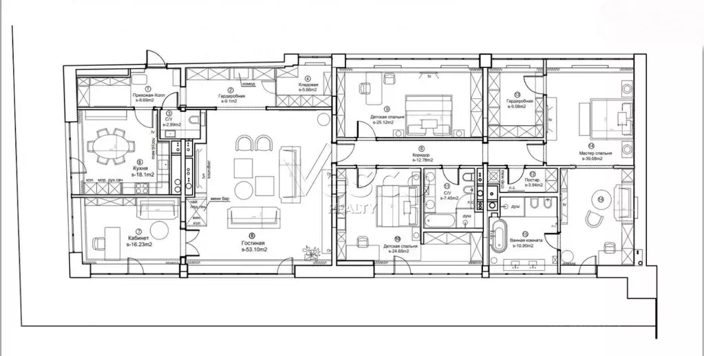 5-к кв. Москва ул. Усачева, 3 (290.0 м) - Фото 2