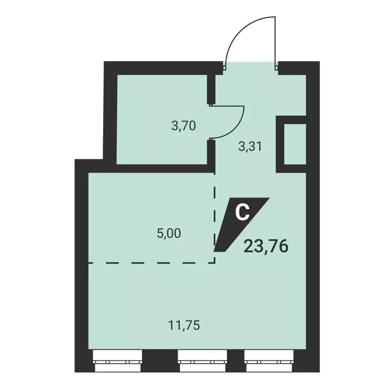 1-комнатная квартира: Екатеринбург, Монтёрская улица, 8/2 (23.9 м) - Фото 2