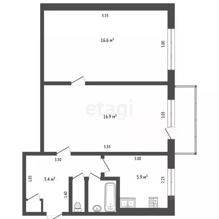 2-к кв. Нижегородская область, Выкса Юбилейный мкр, 71 (48.2 м) - Фото 2