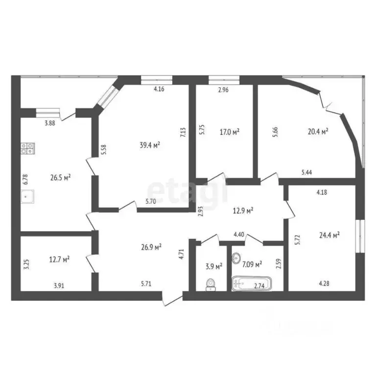 4-к кв. Тюменская область, Тюмень ул. Кузнецова, 13 (191.2 м) - Фото 1