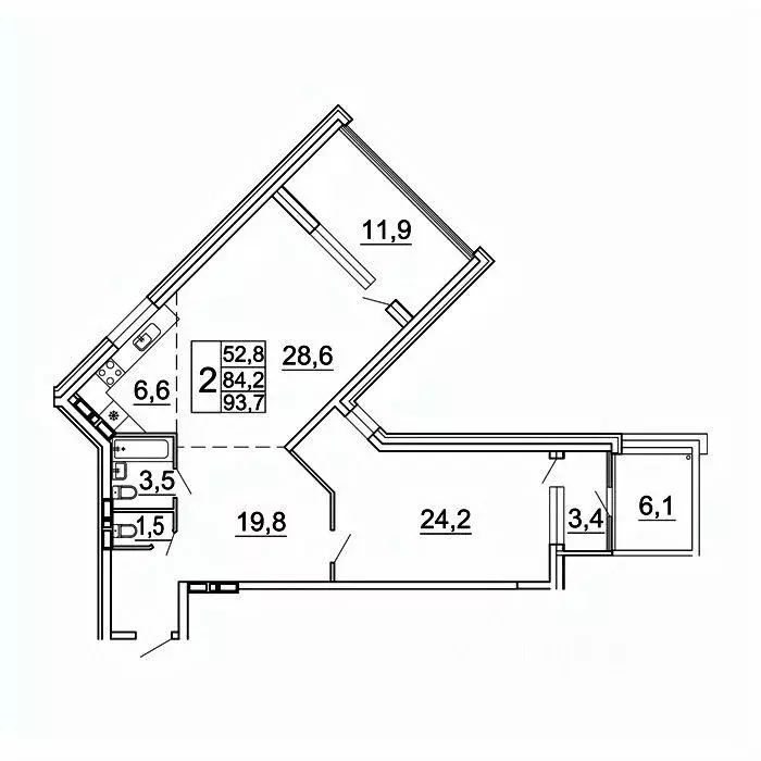 2-к кв. Приморский край, Владивосток Лесная ул., 1В/1 (93.7 м) - Фото 1
