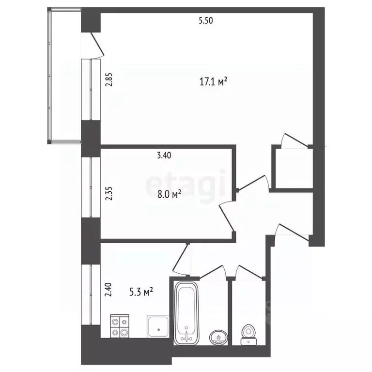 2-к кв. Московская область, Химки ул. Энгельса, 24 (38.6 м) - Фото 2