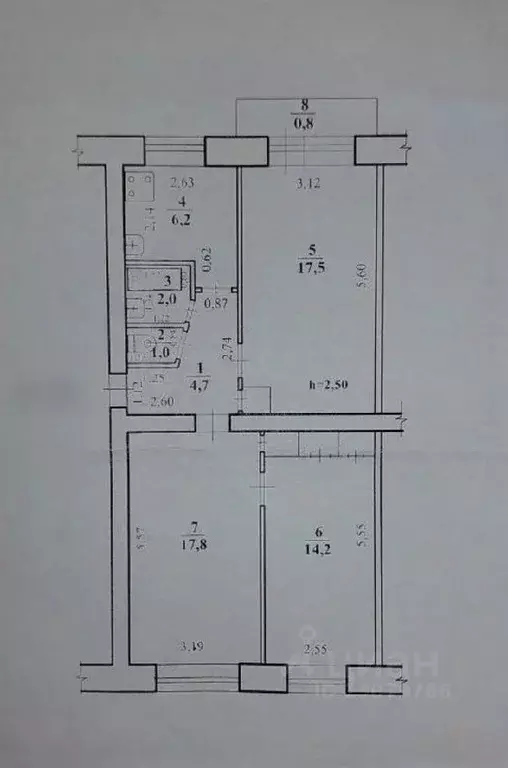 3-к кв. Забайкальский край, Чита ул. Курнатовского, 37 (63.0 м) - Фото 1