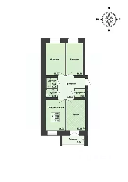 3-к кв. Марий Эл, Медведевский район, Руэмское с/пос, пос. Руэм ул. ... - Фото 1