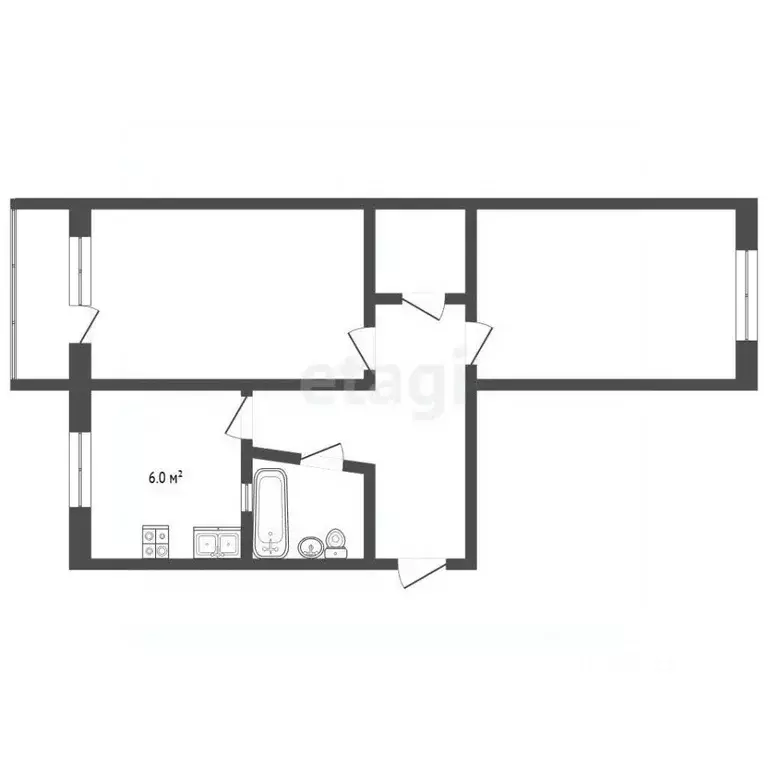 2-к кв. Владимирская область, Муром Кооперативная ул., 10А (45.2 м) - Фото 1