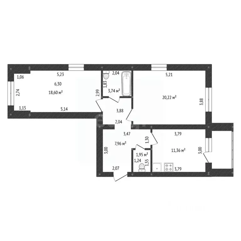 2-к кв. Башкортостан, Уфа ул. Ахметова, 273 (67.5 м) - Фото 2