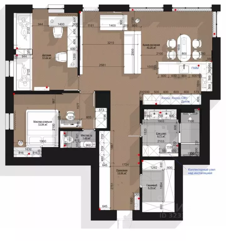 3-к кв. Татарстан, Казань Меридианная ул., 1 (107.3 м) - Фото 2