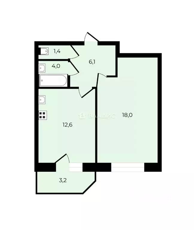 1-к кв. Санкт-Петербург Будапештская ул., 102 (42.1 м) - Фото 2