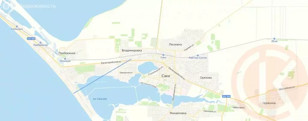 Участок в Саки, Пригородная улица, 10 (6 м) - Фото 1