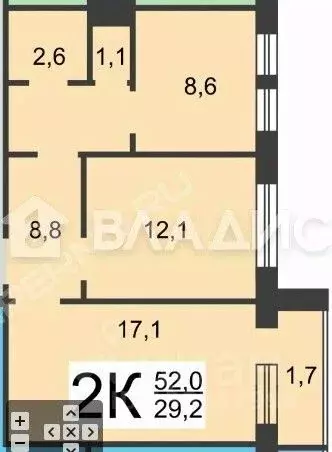 2-к кв. Нижегородская область, Нижний Новгород просп. Ленина, 30г ... - Фото 2
