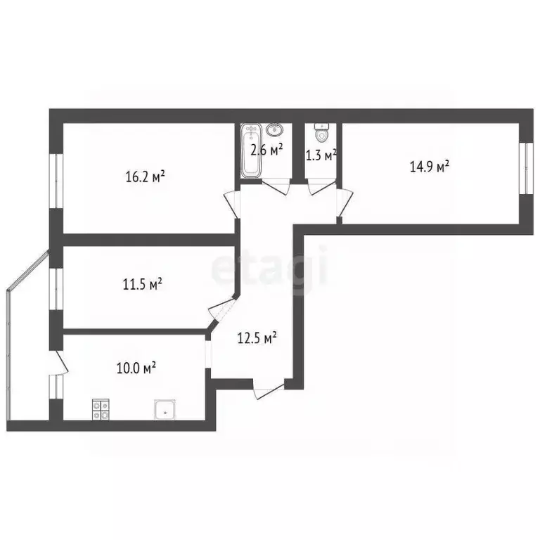 3-к кв. Тамбовская область, Тамбов Мичуринская ул., 142к3 (72.8 м) - Фото 0