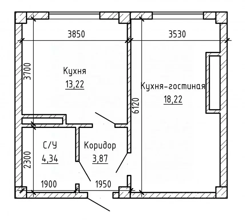1-к кв. Кабардино-Балкария, Нальчик ул. Байсултанова, 26 (41.16 м) - Фото 2
